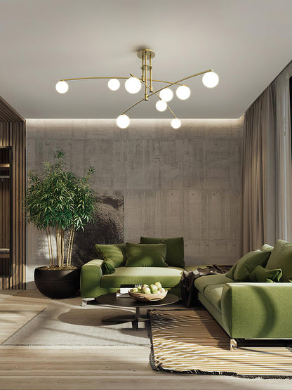 Elegant Long Arm Chandelier with Adjustable Arms and Dimmable Lighting