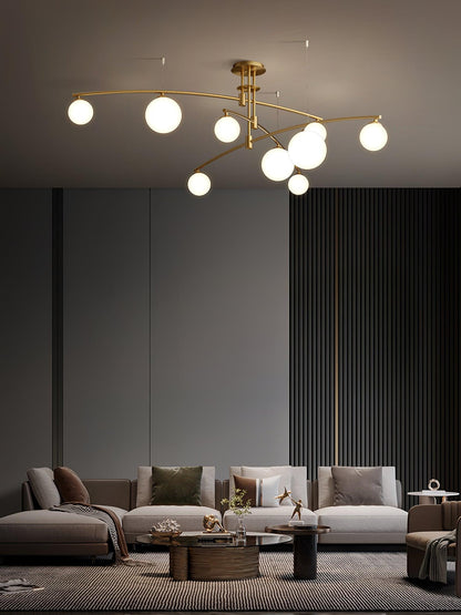 Elegant Long Arm Chandelier with Adjustable Arms and Dimmable Lighting