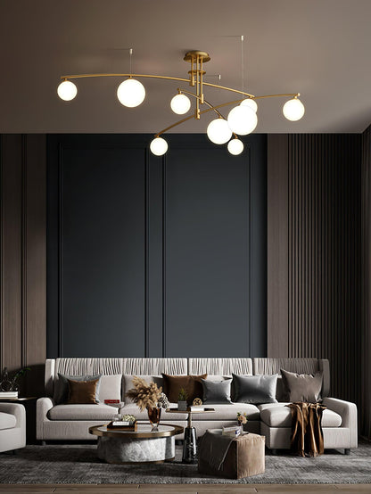 Elegant Long Arm Chandelier with Adjustable Arms and Dimmable Lighting