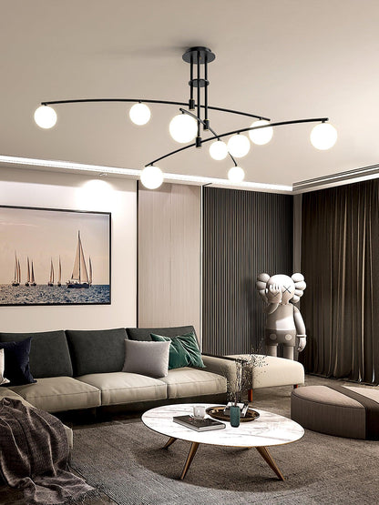 Elegant Long Arm Chandelier with Adjustable Arms and Dimmable Lighting