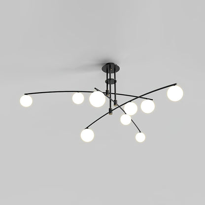 Elegant Long Arm Chandelier with Adjustable Arms and Dimmable Lighting