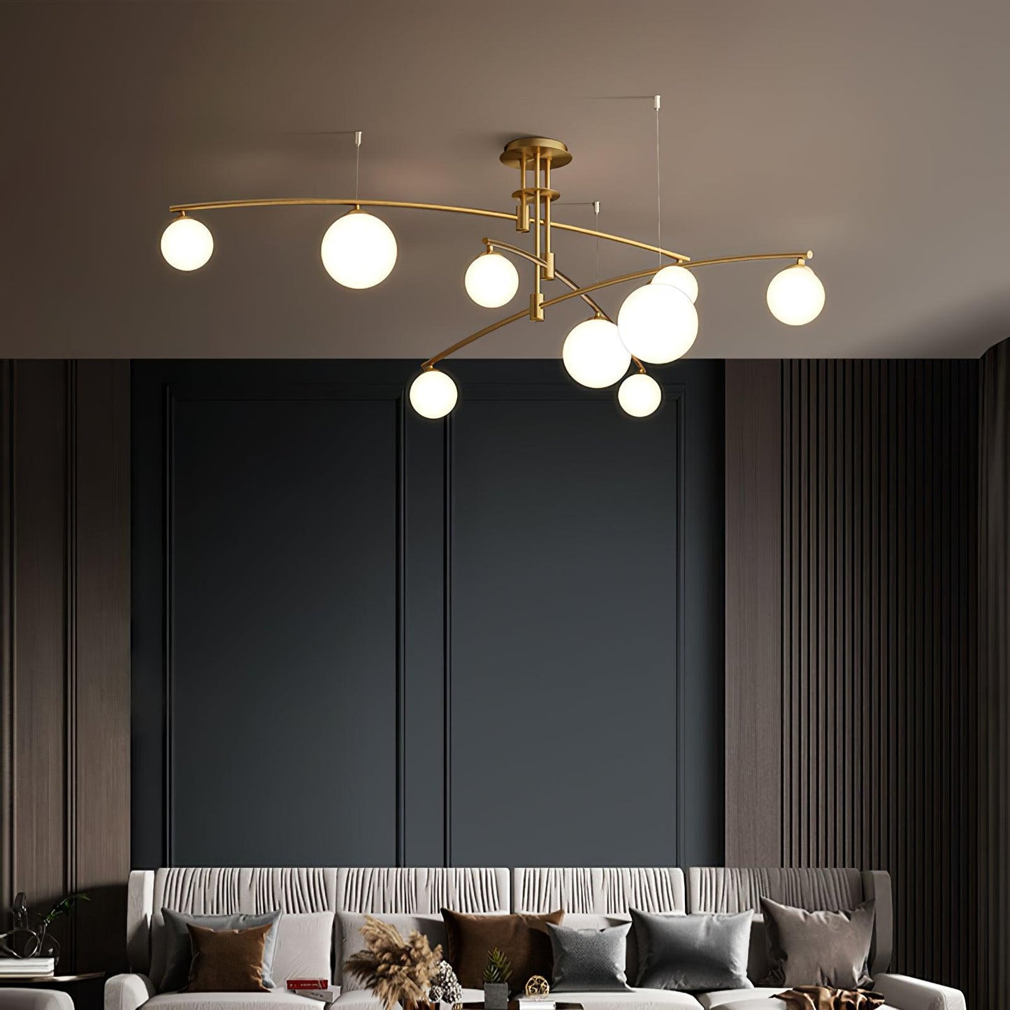 Elegant Long Arm Chandelier with Adjustable Arms and Dimmable Lighting