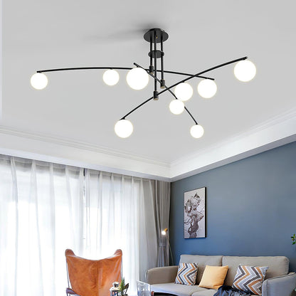 Elegant Long Arm Chandelier with Adjustable Arms and Dimmable Lighting