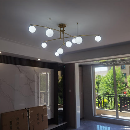 Elegant Long Arm Chandelier with Adjustable Arms and Dimmable Lighting