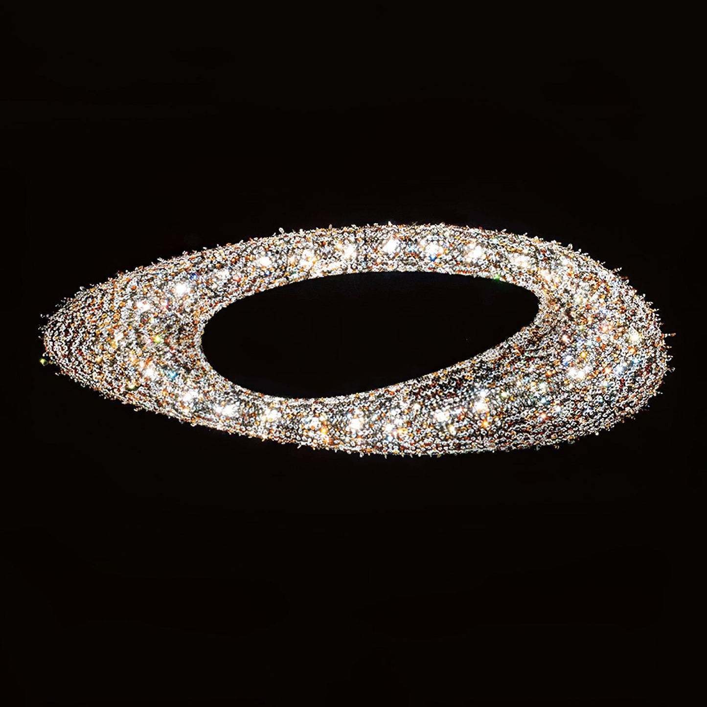 Elegant Round Crystal Chandelier - Dimmable LED & Adjustable Height
