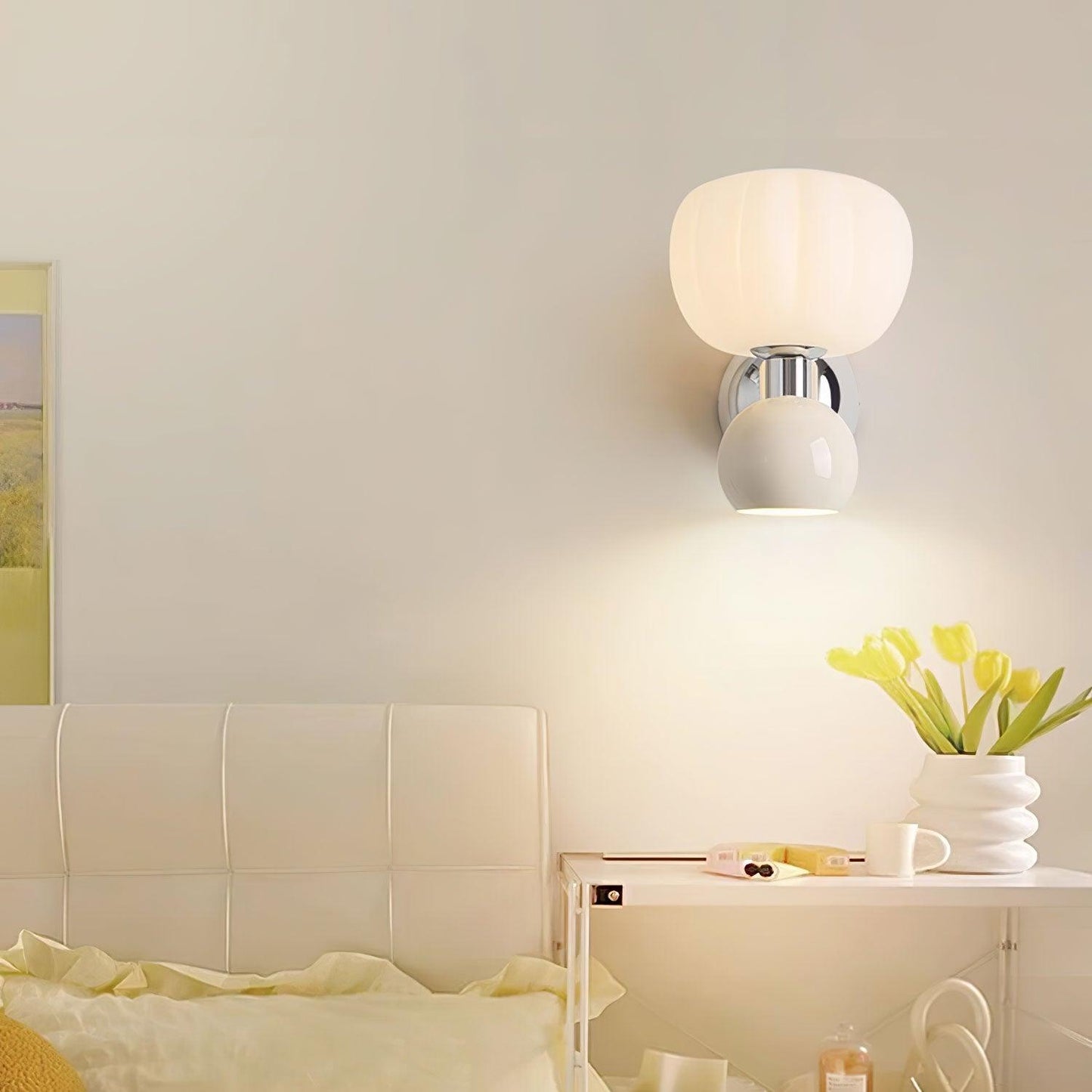 Moderno Cream Wall Sconce - Adjustable Light Direction, Energy Efficie