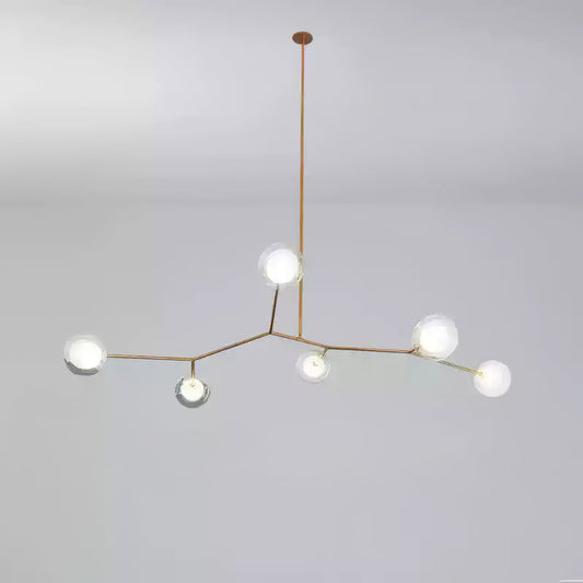 Molecular Glass Balls Chandelier - Modern Design, Adjustable Height