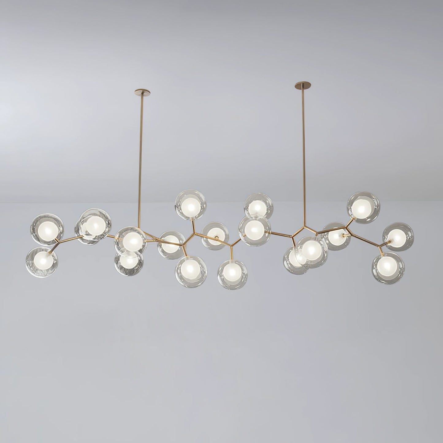 Molecular Glass Balls Chandelier - Modern Design, Adjustable Height
