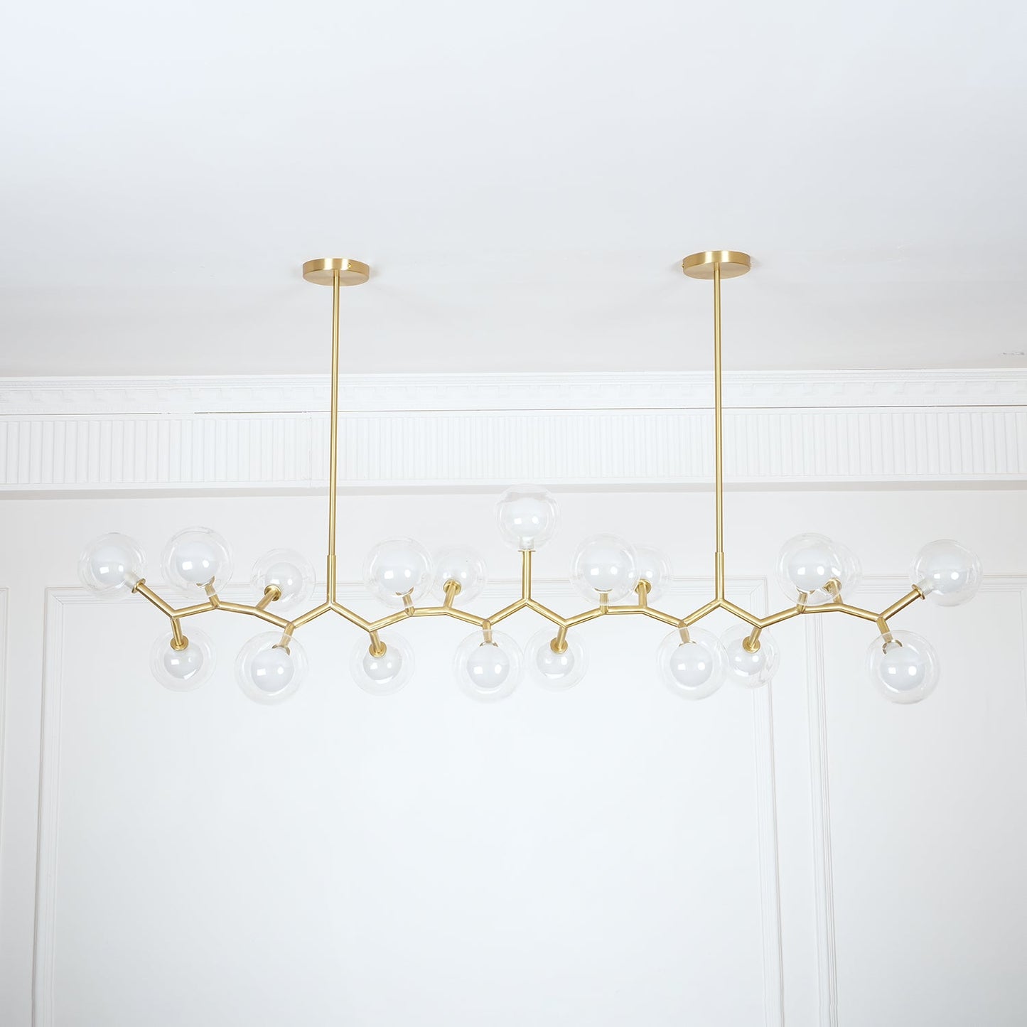 Molecular Glass Balls Chandelier - Modern Design, Adjustable Height