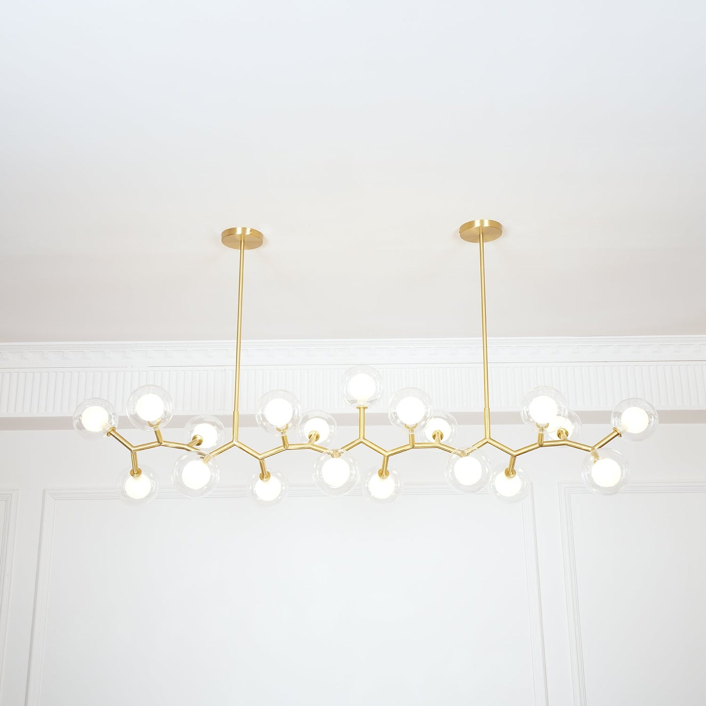 Molecular Glass Balls Chandelier - Modern Design, Adjustable Height