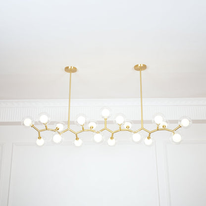 Molecular Glass Balls Chandelier - Modern Design, Adjustable Height