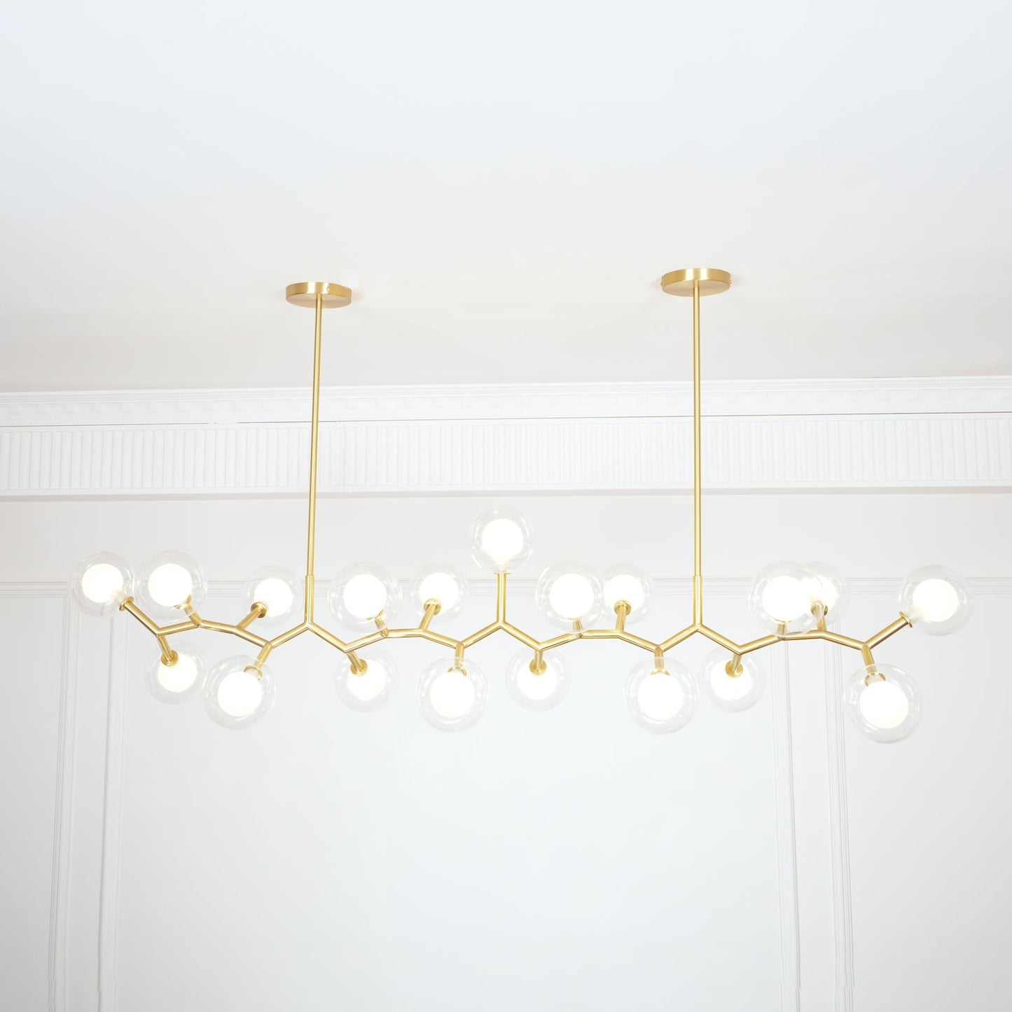 Molecular Glass Balls Chandelier - Modern Design, Adjustable Height