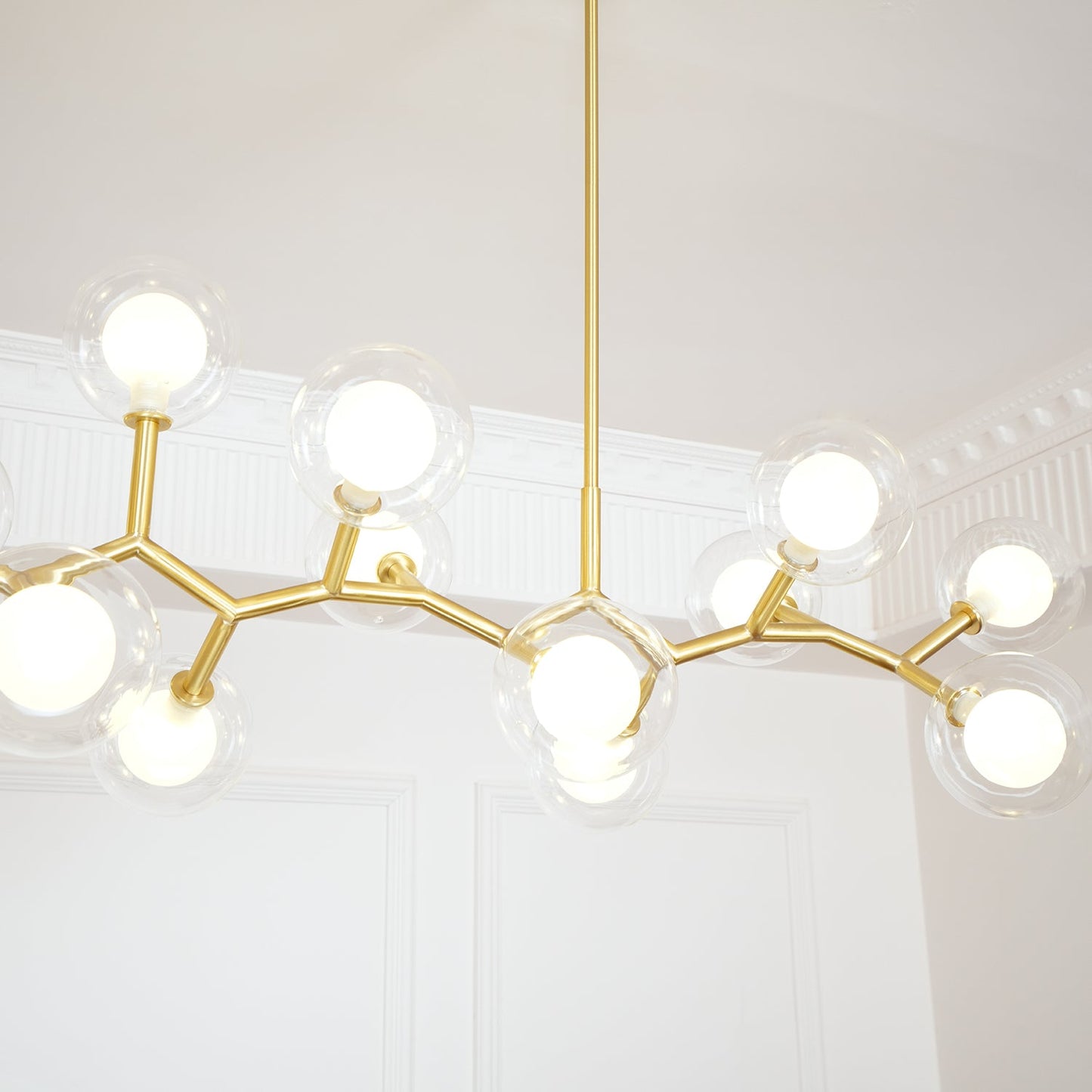 Molecular Glass Balls Chandelier - Modern Design, Adjustable Height