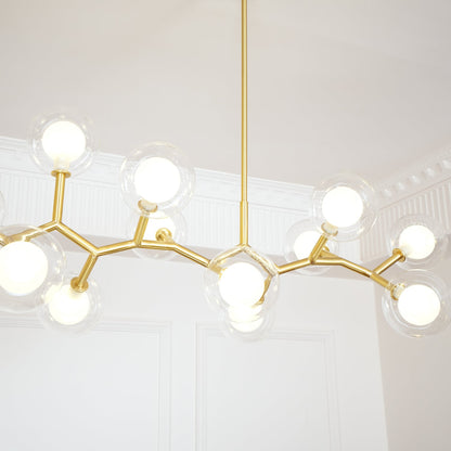 Molecular Glass Balls Chandelier - Modern Design, Adjustable Height