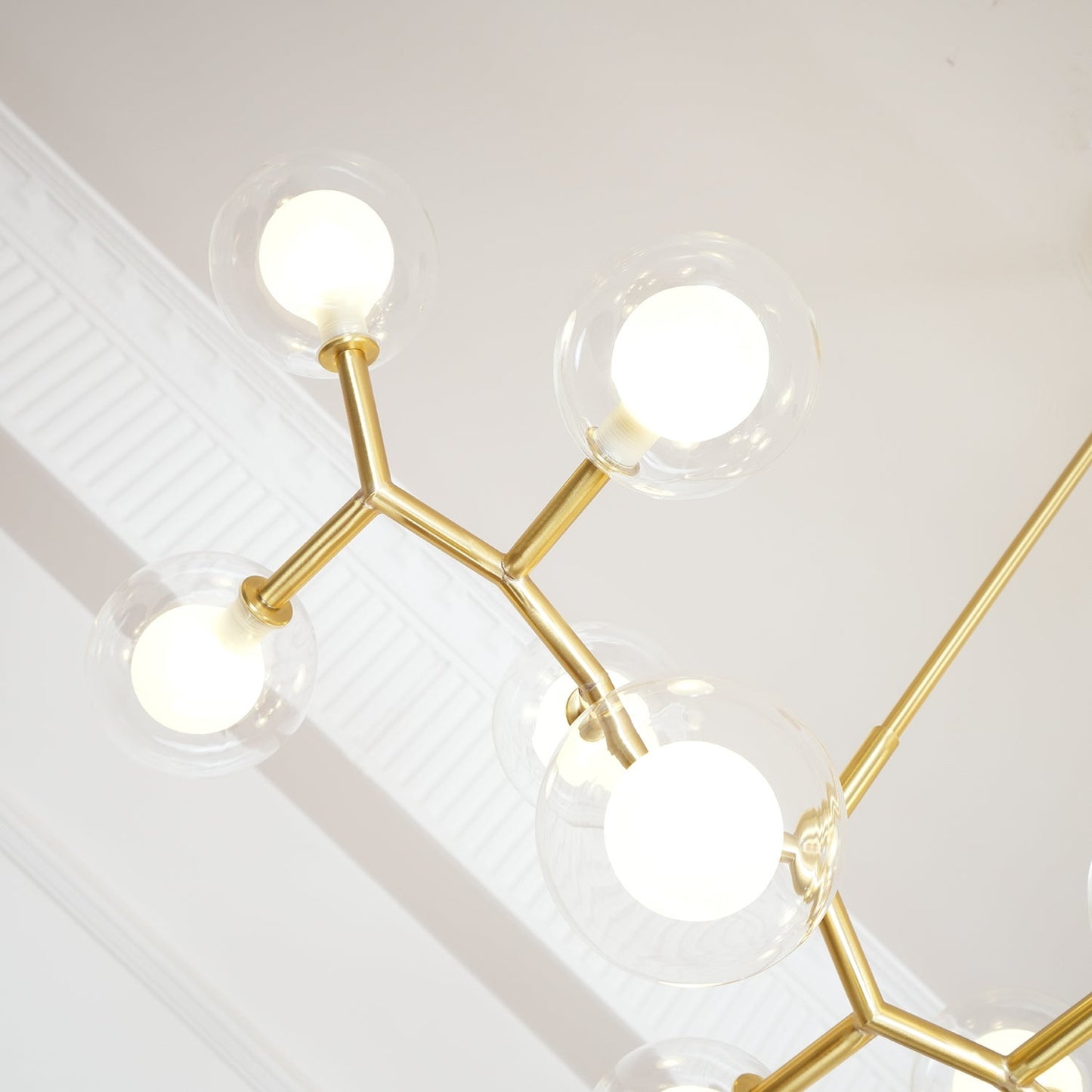 Molecular Glass Balls Chandelier - Modern Design, Adjustable Height