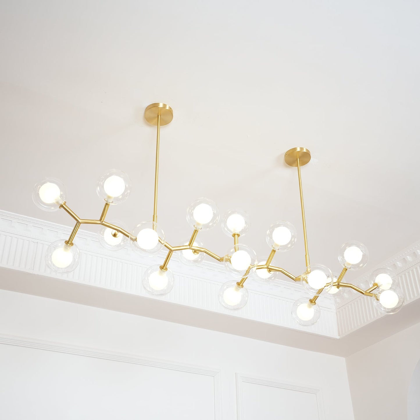 Molecular Glass Balls Chandelier - Modern Design, Adjustable Height