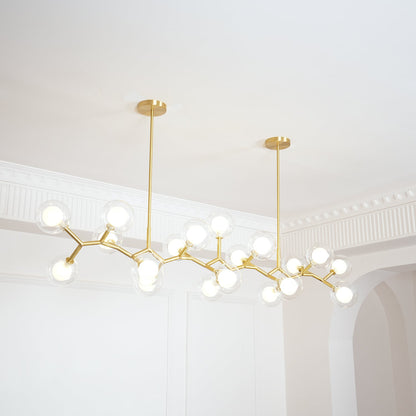Molecular Glass Balls Chandelier - Modern Design, Adjustable Height
