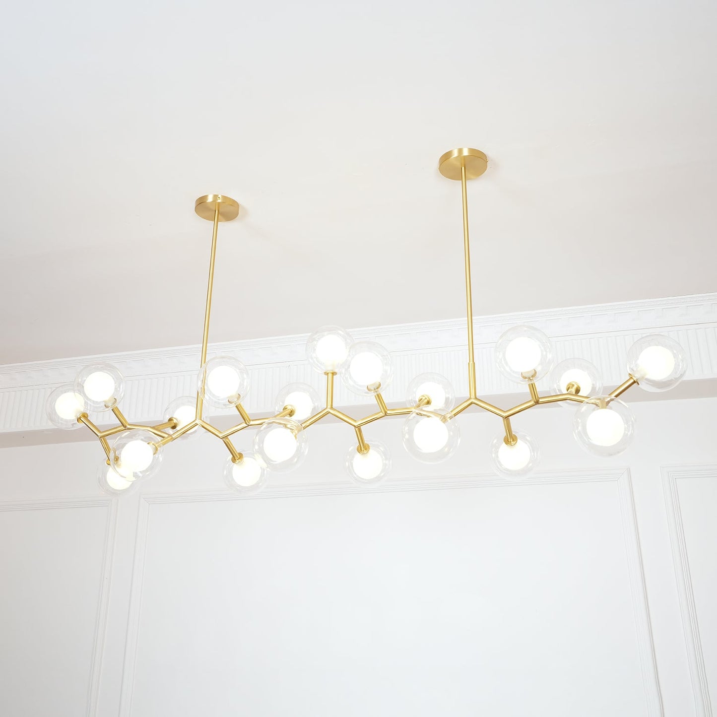 Molecular Glass Balls Chandelier - Modern Design, Adjustable Height