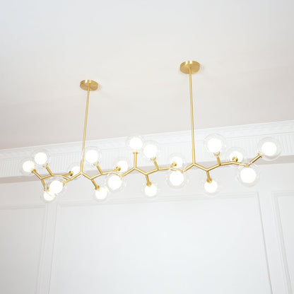 Molecular Glass Balls Chandelier - Modern Design, Adjustable Height