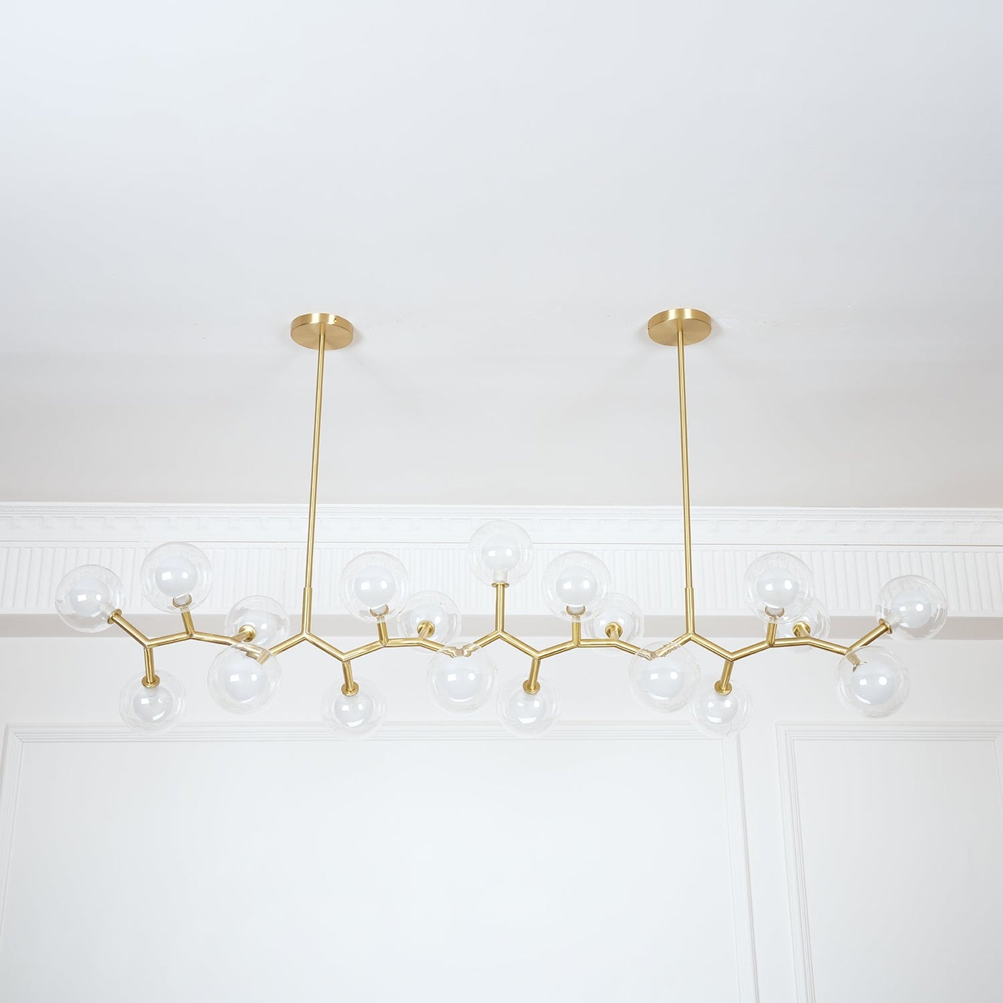 Molecular Glass Balls Chandelier - Modern Design, Adjustable Height