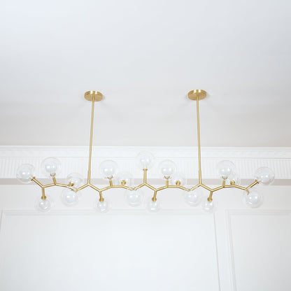 Molecular Glass Balls Chandelier - Modern Design, Adjustable Height