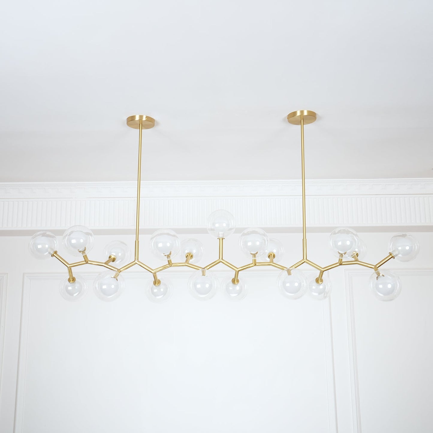 Molecular Glass Balls Chandelier - Modern Design, Adjustable Height