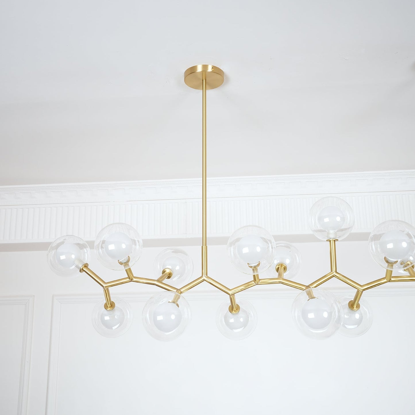 Molecular Glass Balls Chandelier - Modern Design, Adjustable Height