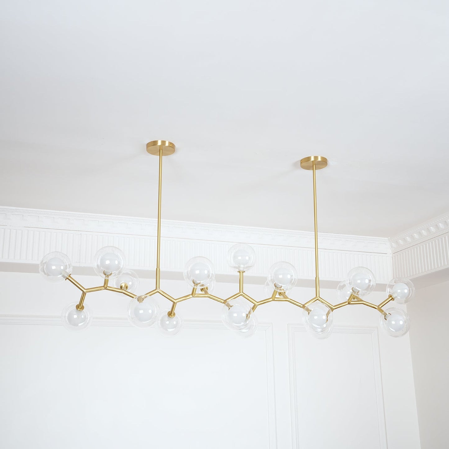 Molecular Glass Balls Chandelier - Modern Design, Adjustable Height