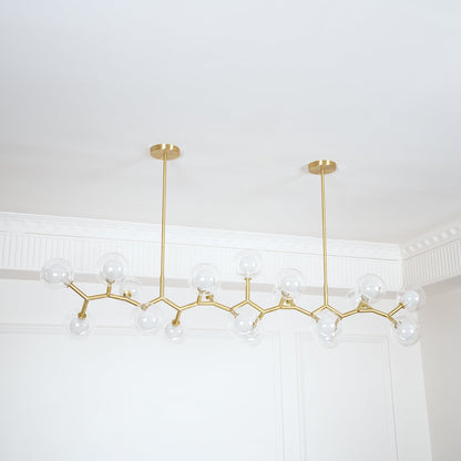 Molecular Glass Balls Chandelier - Modern Design, Adjustable Height