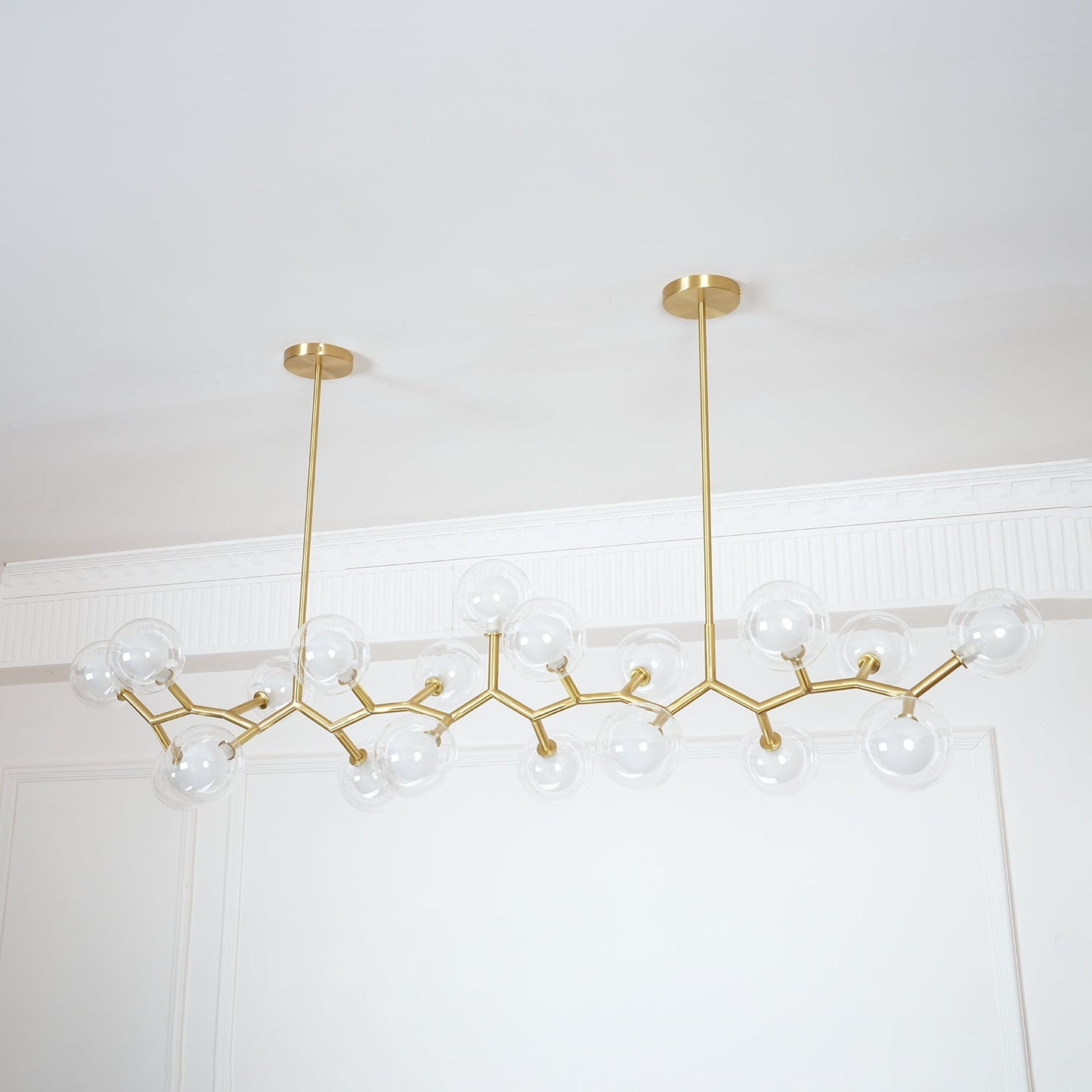 Molecular Glass Balls Chandelier - Modern Design, Adjustable Height