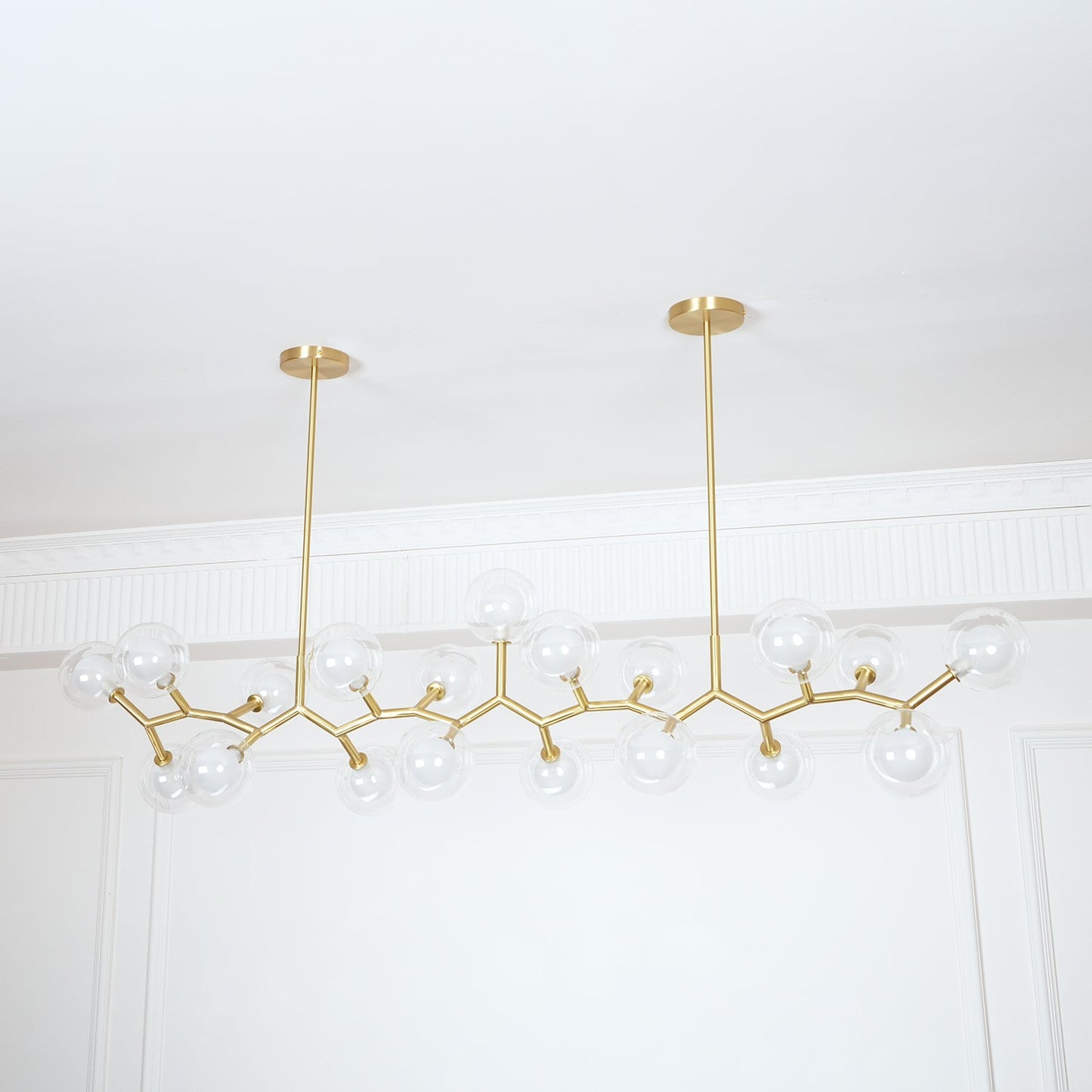 Molecular Glass Balls Chandelier - Modern Design, Adjustable Height