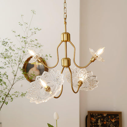 Elegant Crystal Chandelier with Adjustable Height and Dimmable Lightin
