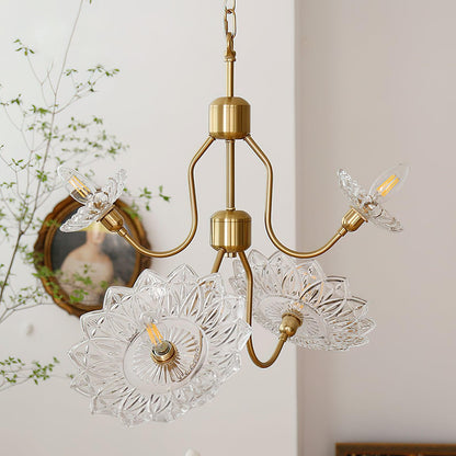 Elegant Crystal Chandelier with Adjustable Height and Dimmable Lightin