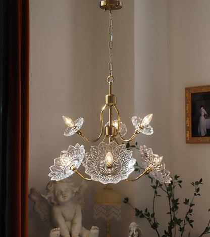 Elegant Crystal Chandelier with Adjustable Height and Dimmable Lightin