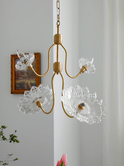 Elegant Crystal Chandelier with Adjustable Height and Dimmable Lightin
