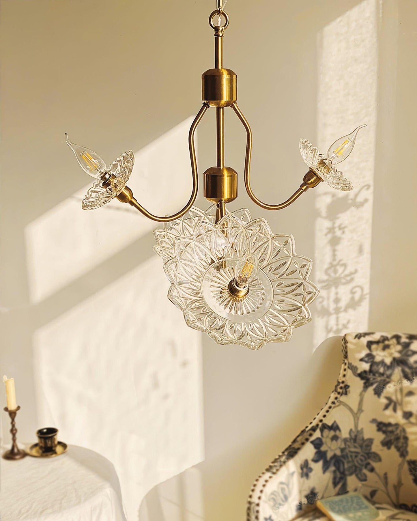 Elegant Crystal Chandelier with Adjustable Height and Dimmable Lightin