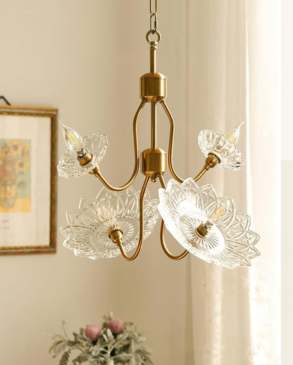 Elegant Crystal Chandelier with Adjustable Height and Dimmable Lightin