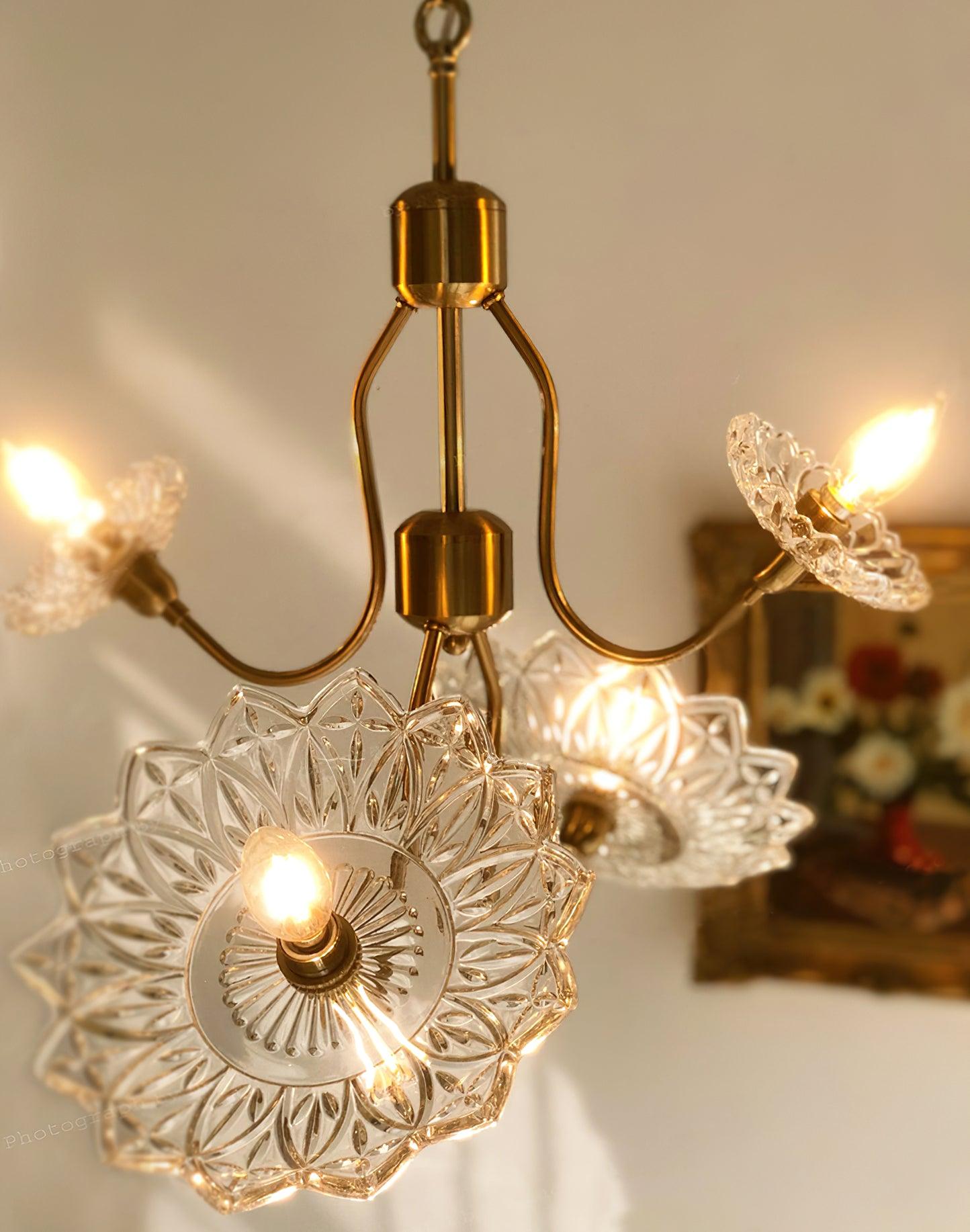 Elegant Crystal Chandelier with Adjustable Height and Dimmable Lightin