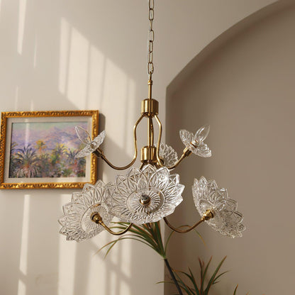Elegant Crystal Chandelier with Adjustable Height and Dimmable Lightin