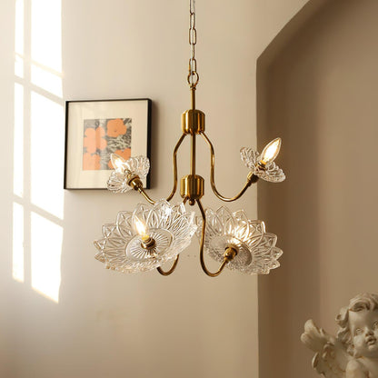 Elegant Crystal Chandelier with Adjustable Height and Dimmable Lightin