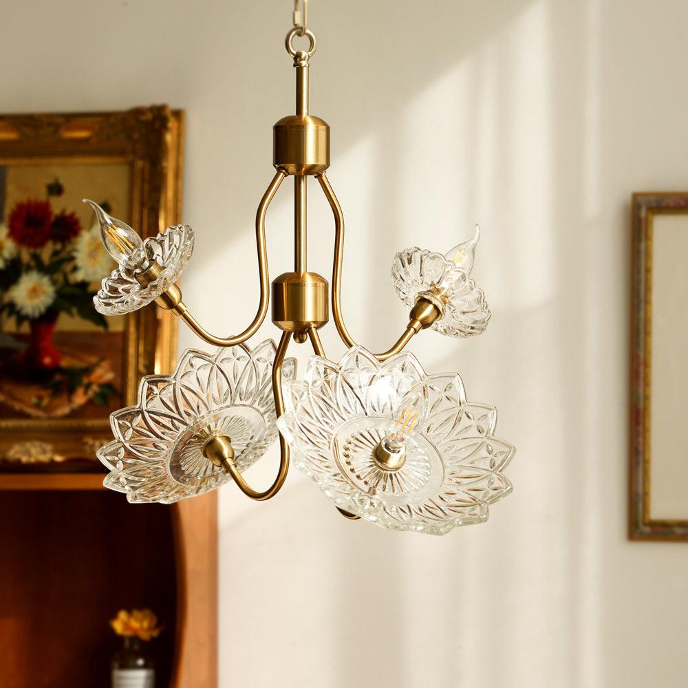 Elegant Crystal Chandelier with Adjustable Height and Dimmable Lightin
