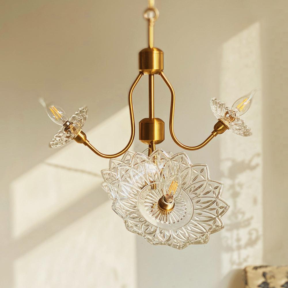 Elegant Crystal Chandelier with Adjustable Height and Dimmable Lightin
