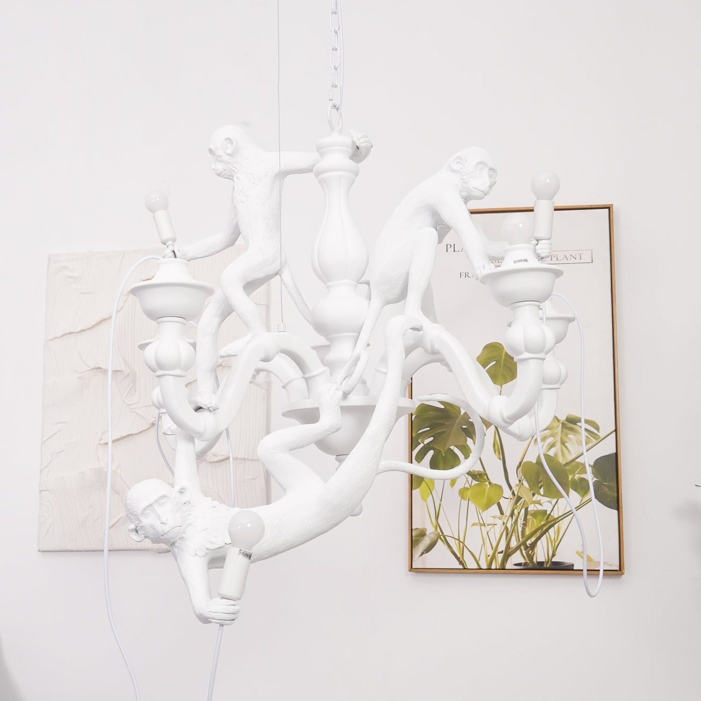 Elegant Monkey Chandelier - Adjustable Height, Energy-Efficient Lighti