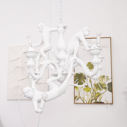 Elegant Monkey Chandelier - Adjustable Height, Energy-Efficient Lighti