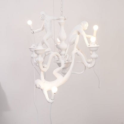 Elegant Monkey Chandelier - Adjustable Height, Energy-Efficient Lighti