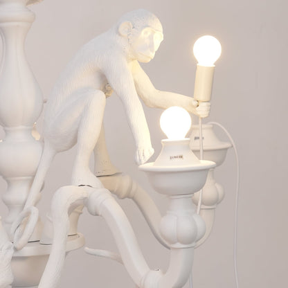 Elegant Monkey Chandelier - Adjustable Height, Energy-Efficient Lighti
