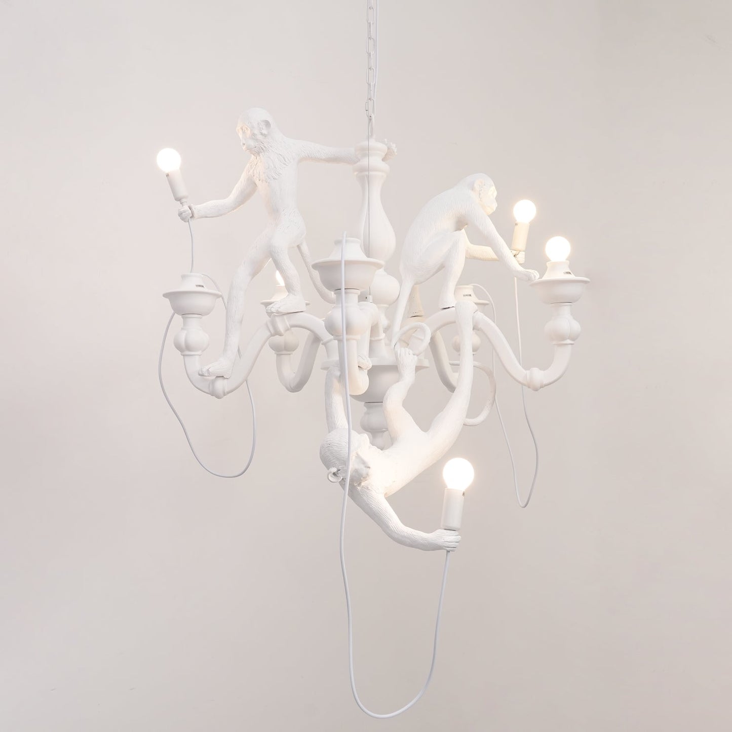 Elegant Monkey Chandelier - Adjustable Height, Energy-Efficient Lighti