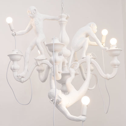 Elegant Monkey Chandelier - Adjustable Height, Energy-Efficient Lighti