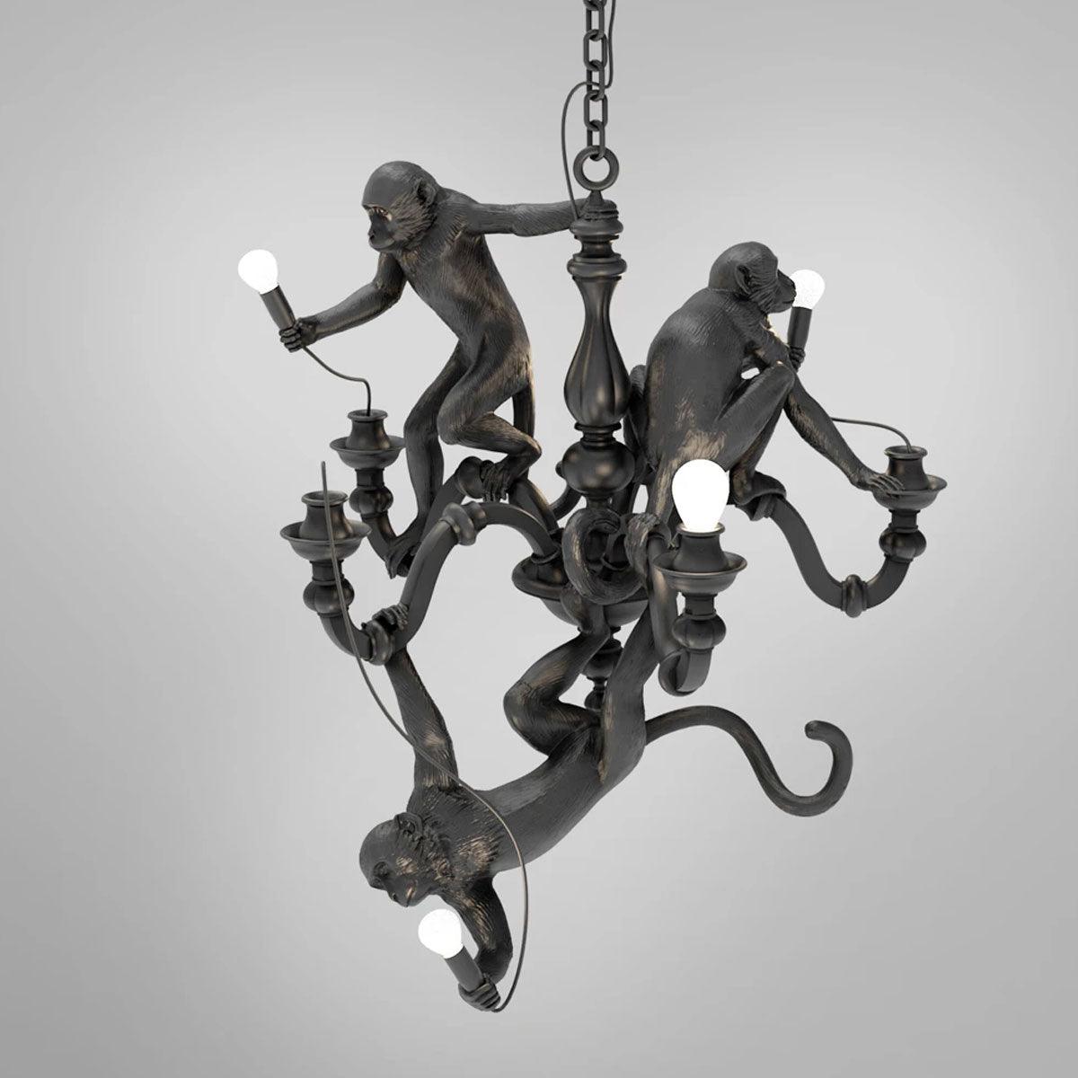 Elegant Monkey Chandelier - Adjustable Height, Energy-Efficient Lighti