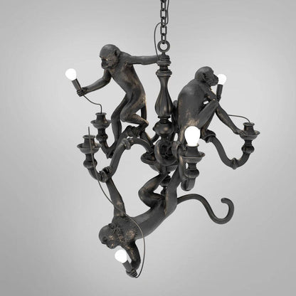 Elegant Monkey Chandelier - Adjustable Height, Energy-Efficient Lighti